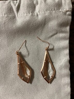 NWOT Kendra Scott Rose Gold Geometric Dangle Earrings - Women Jewelry